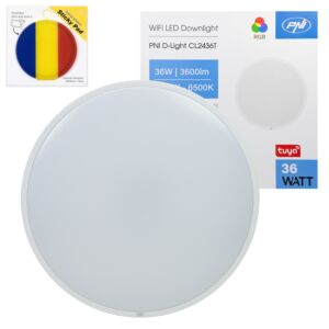 PNI D-Light CL2436T Wi-Fi LED stropna rasvjeta, RGBW, 36W, prigušljiva s uključenom plavom ljepljivom podlogom