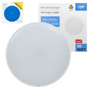 PNI D-Light CL2436T Wi-Fi LED stropna rasvjeta, RGBW, 36W, prigušljiva s uključenom ljepljivom zastavom