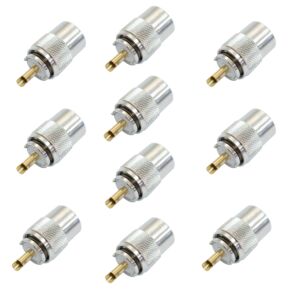 Set od 10 PNI PL259 utikača za RG213 kabel, zlatna središnja igla 9 mm