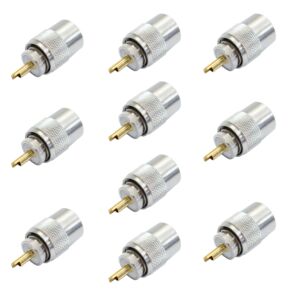Set od 10 PNI PL259 utikača za RG58 kabel, zlatna središnja igla 9 mm