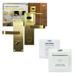 Paket kontrole pristupa za hotel Yala PNI CH2000R Gold i prekidač za kartice PNI ES100