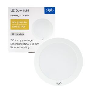 LED stropna svjetiljka PNI D-Light CL2424 24W, okrugla, 2700K, napajanje 230V, 2640 lm, toplo bijela, promjer 29 cm