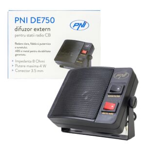 Vanjski zvučnik PNI DE750 za CB radio stanice, 8 Ohma, 4 W, zvučnik 3 inča, 3,5 mm priključak
