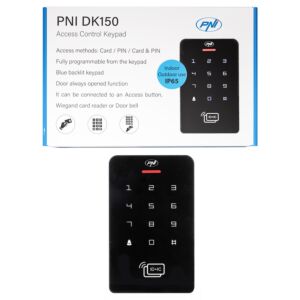 PNI DK150 samostalna tipkovnica za kontrolu pristupa, otključavanje PIN-om, RFID kartica, IP65, crna