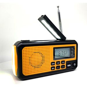 Prijenosni radio PNI DYN300 Orange s dinamom, svjetiljkom, solarnim punjenjem, powerbank 4000 mAh, SOS