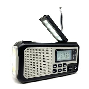 Prijenosni radio PNI DYN310 Grey s dinamom, svjetiljkom, solarnim punjenjem, powerbank 4000 mAh, SOS