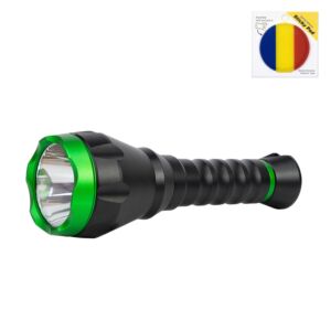 PNI Adventure F750 zelena aluminijska svjetiljka s ljepljivom zastavom uključena