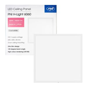 PNI H-Light 6060 48W LED panel, 600x600mm, 4800lm, 6400K, unutarnji, ugrađeni