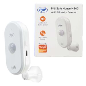 PNI SafeHouse HS401 PIR senzor pokreta s Wi-Fi-jem, kompatibilan s aplikacijom Tuya, zvučni alarm od 80 dB, ugrađeni zvučnik