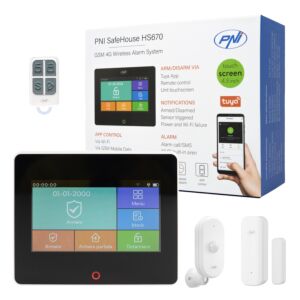 PNI SafeHouse HS670 WiFi GSM 4G bežični alarmni sustav, zaslon u boji osjetljiv na dodir, 99 bežičnih zona, podržava 5 telefonskih brojeva