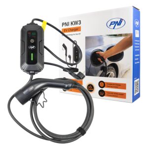 Prijenosni punjač PNI KW3, 16A, 3,5KW, za električne automobile, 230V, jednofazni, kabel tipa 2 i 5-pinski IEC62 priključak