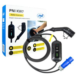 PNI KW7 32A prijenosni punjač, 7.4KW, za električne automobile, 230V, jednofazni, kabel tipa 2 i IEC621 5-pinski konektor