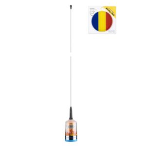 CB antenski paket PNI TRUCKER 9000 PL s LED diodom, duljina 140 cm, 26-28 MHz, 1000 W s uključenom ljepljivom zastavom