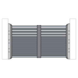 Set aluminijskih krilnih vrata PNI MAB3000 s dva krila od 1,5 m i visinom od 1,7 m