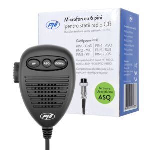 6-pinski mikrofon za radio stanice PNI Escort HP 8000L/8001L/8024/9001 PRO/9500/8900