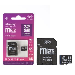 MicroSD PNI 32GB memorijska kartica sa SD adapterom, klasa 10, 80 Mb/s, V30