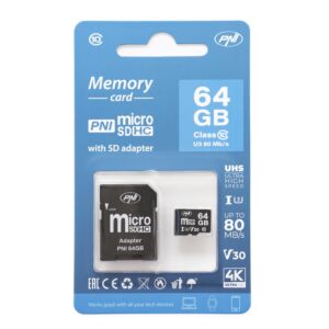64 GB PNI MicroSD memorijska kartica sa SD adapterom