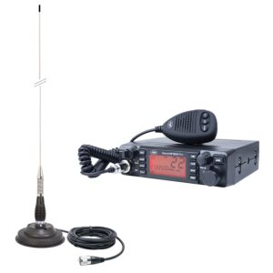 Podesiva HP 9001 PRO ASQ, AM-FM, 12V, 4W + CB PNI ML100 antena