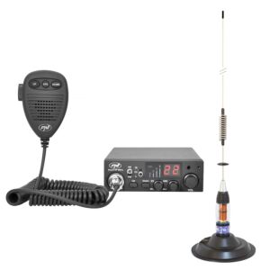 Paket CB radio stanice PNI Escort HP 8001L ASQ + slušalice HS81L + CB antena PNI ML70 s uključenim magnetom