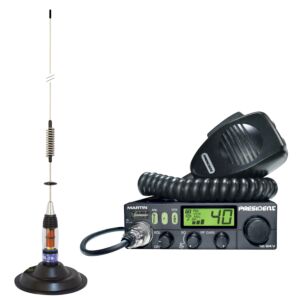 Kit Radio CB President MARTIN ASC + CB Antena PNI ML70, dužina 70cm, 26-30MHz, 200W