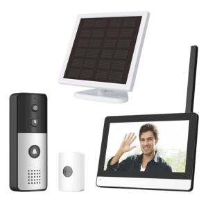 PNI SafeHome PT770 WiFi bežični pametni video portafon, Full HD 1080P, jedinica za vrata sa solarnim panelom, Tuya Smart, u