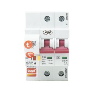 PNI SafeHome PT802P WiFi pametni automatski osigurač, 2P, 100A, internetsko upravljanje, mobilna aplikacija Tuya Smart,