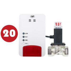 Komplet dvostrukog plina PNI Safe House 250 sa senzorom ugljičnog monoksida (CO) i prirodnim plinom i magnetskim ventilom