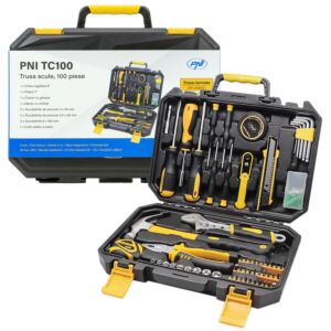 PNI TC100 komplet ručnog alata, 100 komada, materijal ugljični čelik i krom-vanadij, plastična kutija