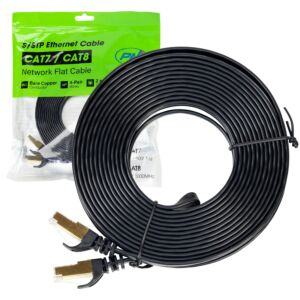 Ravni mrežni kabel CAT7 crni