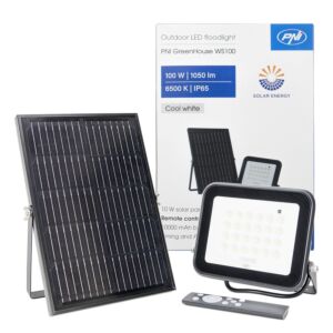 PNI GreenHouse WS100 100W LED reflektor sa solarnim panelom, baterijom od 10000 mAh, daljinskim upravljačem, podesivim vremenom i svjetlinom