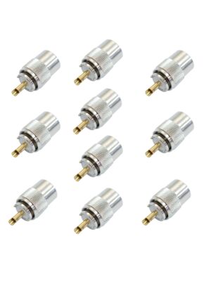 Set od 10 PNI PL259 utikača za RG213 kabel, zlatna središnja igla 9 mm