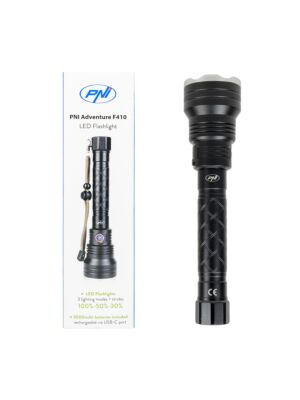 PNI Adventure F410 aluminijska svjetiljka, sa 10W LED, 700 lumena, do 250 m, IP44, USB Type C, 3000mAh baterije u