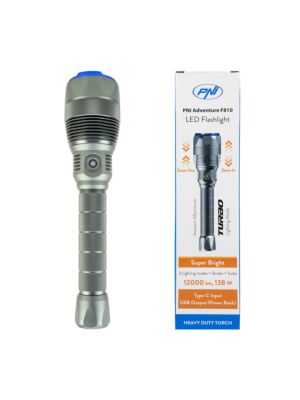 PNI Adventure F810 svjetiljka sa 138 W LED, 3 razine osvjetljenja plus Turbo, 12000 lumena, zoom, do 250 m, baterija