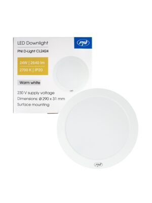 LED stropna svjetiljka PNI D-Light CL2424 24W, okrugla, 2700K, napajanje 230V, 2640 lm, toplo bijela, promjer 29 cm