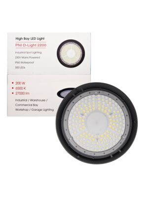 LED svjetiljka PNI D-Light 2200 tip High Bay, 200W, 27000lm, 6500K, napajanje 230 V, IP65, za industrijsku rasvjetu u toplicama