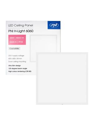 PNI H-Light 6060 48W LED panel, 600x600mm, 4800lm, 6400K, unutarnji, ugrađeni