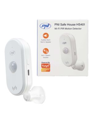 PNI SafeHouse HS401 PIR senzor pokreta s Wi-Fi-jem, kompatibilan s aplikacijom Tuya, zvučni alarm od 80 dB, ugrađeni zvučnik