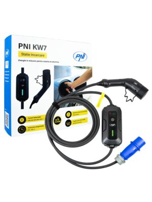 PNI KW7 32A prijenosni punjač, 7.4KW, za električne automobile, 230V, jednofazni, kabel tipa 2 i IEC621 5-pinski konektor
