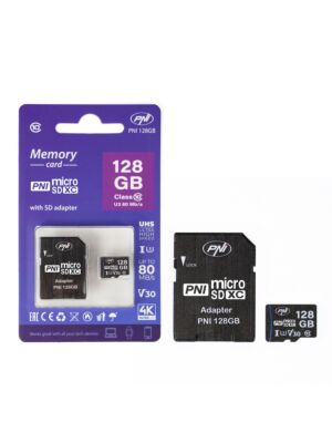 MicroSD PNI 128GB memorijska kartica sa SD adapterom, klasa 10, 80 Mb/s, V30