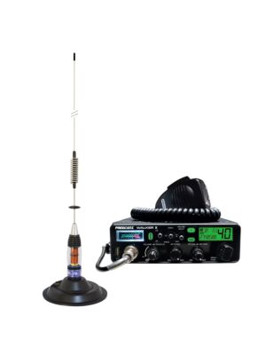 Kit Radio CB President WALKER II ASC + CB Antena PNI ML70, dužina 70cm, 26-30MHz, 200W