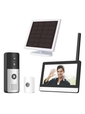 PNI SafeHome PT770 WiFi bežični pametni video portafon, Full HD 1080P, jedinica za vrata sa solarnim panelom, Tuya Smart, u
