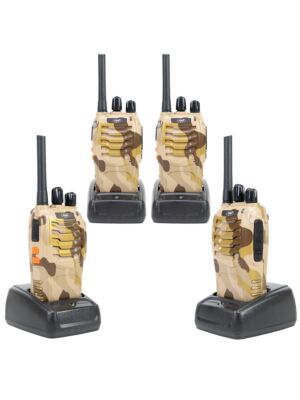 Komplet od 4 prijenosne radio stanice PNI PMR R40 CAMO baterije, punjači i slušalice uključeni