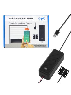 PNI SmartHome RG121 inteligentni relej s Wi-Fi za kontrolu otvaranja garažnih vrata/kapija, kompatibilan s aplikacijom Tuya, 