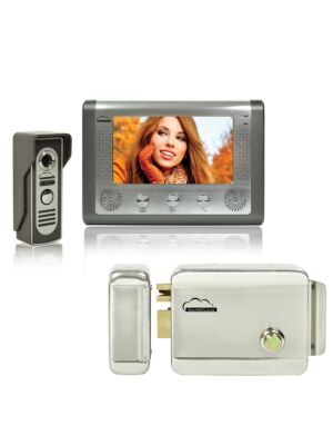 Komplet za video interfon SilverCloud House 715 sa 7-inčnim LCD zaslonom i SilverCloud YR300 Elektromagnetskim Yala