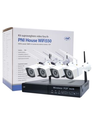 Komplet za video nadzor PNI House WiFi550 NVR i 4 bežične kamere, 1,0MP